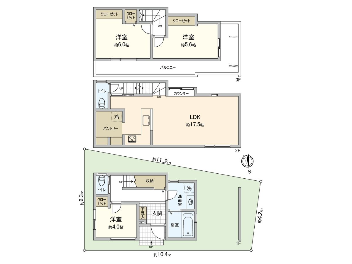 宮内町2丁目 新築戸建 間取図(平面図) 間取図(平面図)