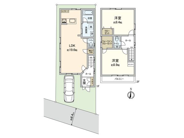 西大物町 戸建 間取図(平面図)