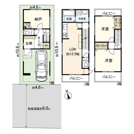 元浜町3丁目 新築戸建 間取図(平面図) 元浜町3丁目 新築戸建 間取図(平面図)