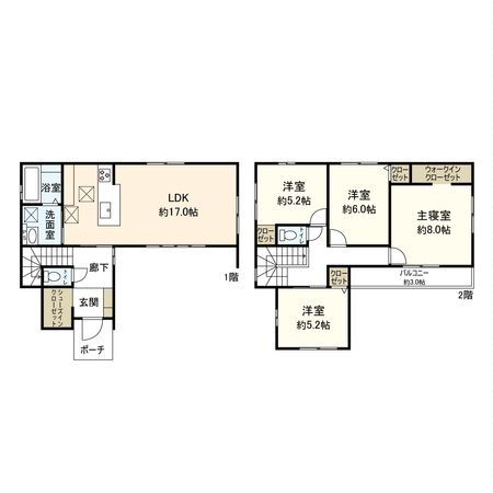 久々知1丁目 新築戸建 間取図(平面図) 久々知1丁目 新築戸建 間取図(平面図)