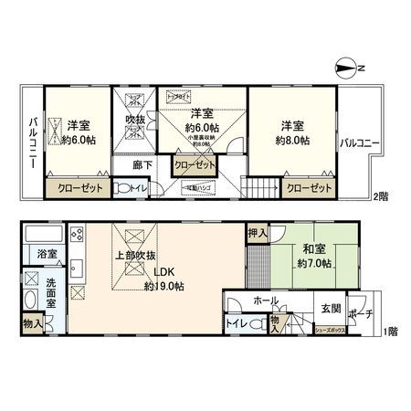 西難波町6丁目 戸建 間取図(平面図) 西難波町6丁目 戸建 間取図(平面図)