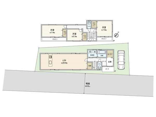 尼崎市道意町5丁目 新築戸建 間取図(平面図) 尼崎市道意町5丁目 新築戸建 間取図(平面図)