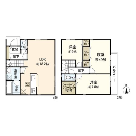 次屋1丁目 新築戸建1号地 間取図(平面図)