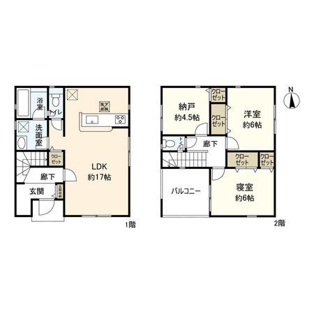 次屋1丁目 新築戸建2号地 間取図(平面図)