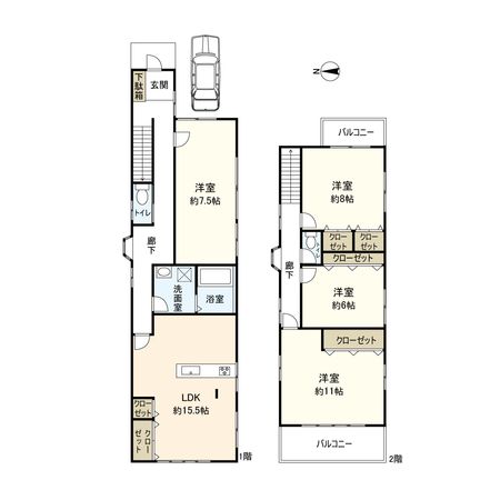 久々知3丁目 戸建 間取図(平面図) 間取図(平面図)