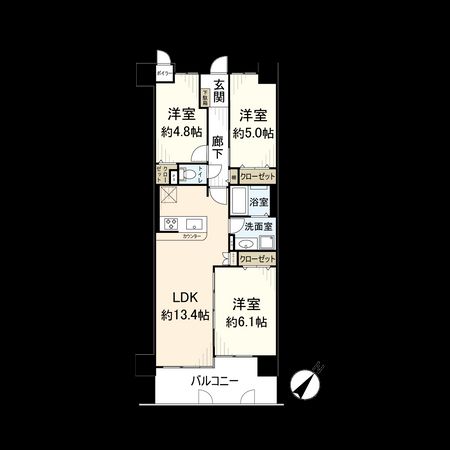 サンヴェール尼崎パルシティ 間取図(平面図) サンヴェール尼崎パルシティ 間取図(平面図)