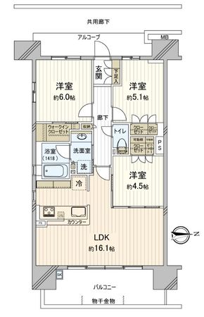 クラッシィハウス尼崎GRAND PLACE 間取図(平面図)