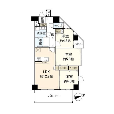 アークフォルム杭瀬公園 間取図(平面図) 間取図(平面図)