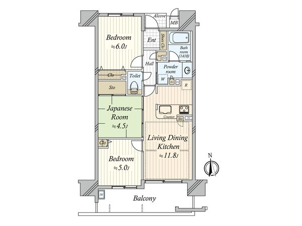 エーベル杭瀬 間取図(平面図) エーベル杭瀬 間取図(平面図)