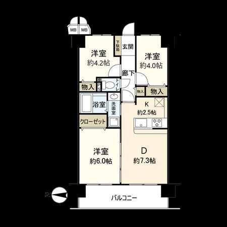 藤和ライブタウン立花 間取図(平面図)