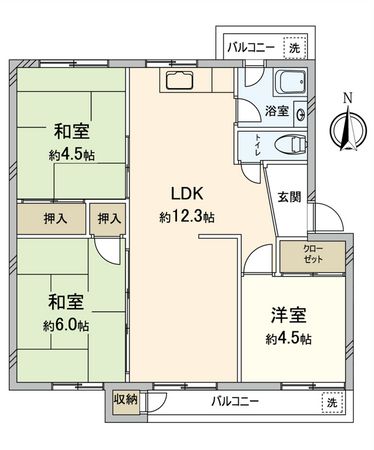 杭瀬団地 24号棟 間取図(平面図)