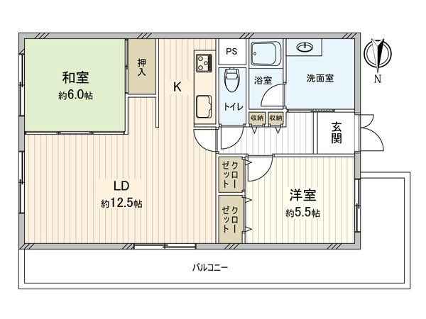 パレス南塚口 2号棟 間取図(平面図)