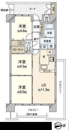 ファミール武庫川東 間取図(平面図) ファミール武庫川東 間取図(平面図)