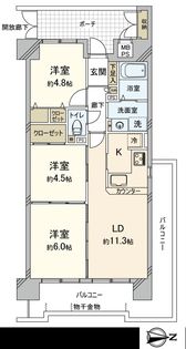 ファミール武庫川東 間取図(平面図)