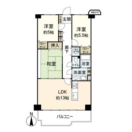 パレス南塚口 1号棟 間取図(平面図) 間取図(平面図)