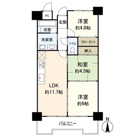 ファミール武庫川東 間取図(平面図) ファミール武庫川東 間取図(平面図)