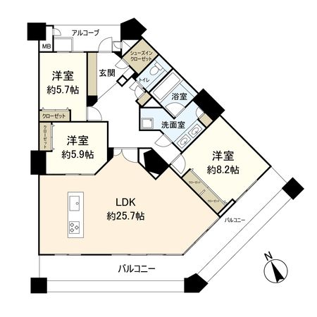 ルネセントラルタワー 間取図(平面図)