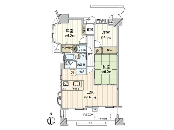 エステムコート鶴橋パルテピア 間取図(平面図) 間取図(平面図)