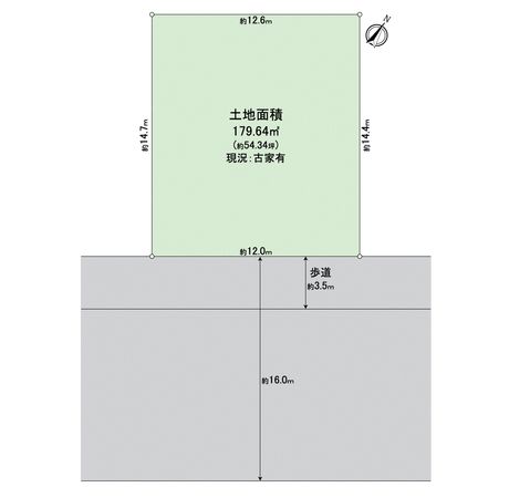 大阪狭山市東茱萸木一丁目 古家付土地 区画図 大阪狭山市東茱萸木一丁目 古家付土地 区画図