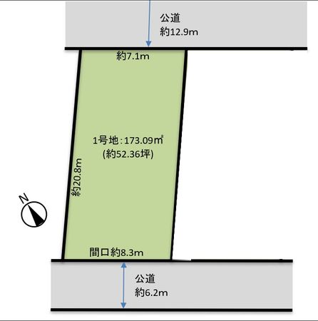 堺市南区桃山台四丁 1号地 土地 区画図
