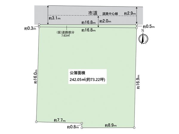 松原市三宅中四丁目 古家付土地 区画図 松原市三宅中四丁目 古家付土地 区画図