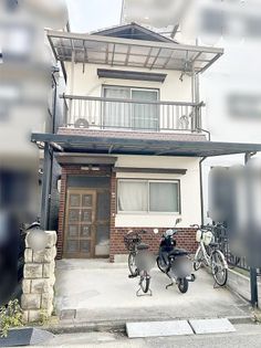 堺市東区中茶屋 古家付土地 前面道路含む外観