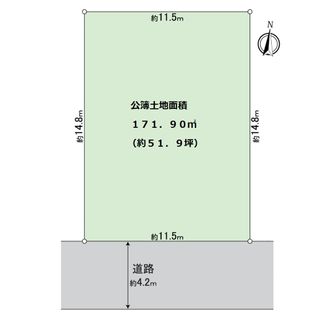 堺市東区日置荘北町1丁 古家付き土地 区画図