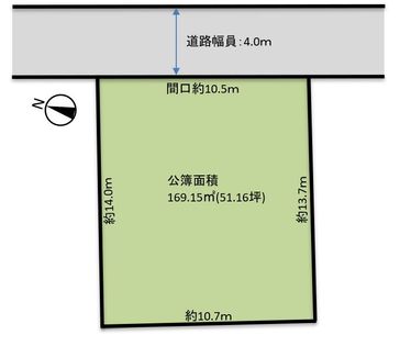 東区中茶屋 古家付土地 区画図