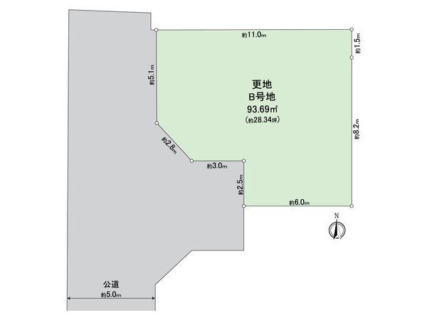 松原市三宅西4丁目 B区画 区画図