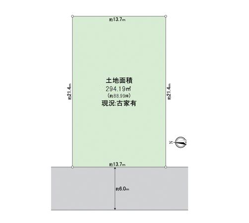 富田林市久野喜台二丁目 古家付土地 区画図