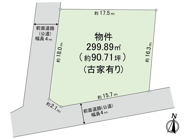 堺市東区菩提町一丁 古家付土地 区画図