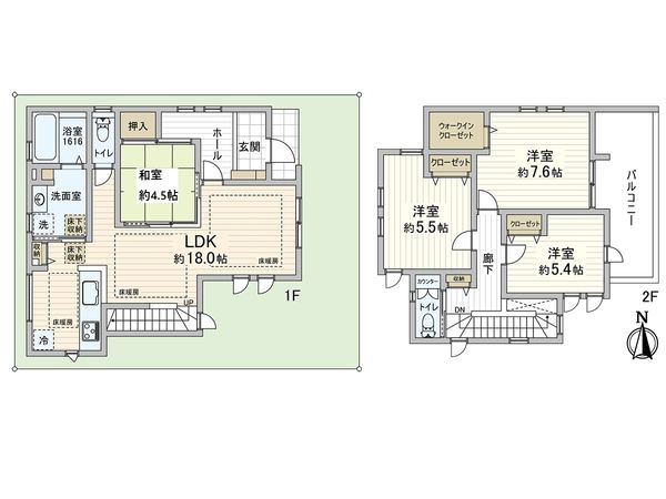 堺市北区南長尾町三丁 戸建 間取図(平面図)