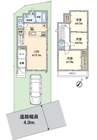 日置荘西町一丁 C号棟 間取図(平面図) 日置荘西町一丁 C号棟 間取図(平面図)