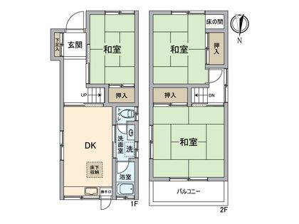 堺市東区北野田 戸建 間取図(平面図)