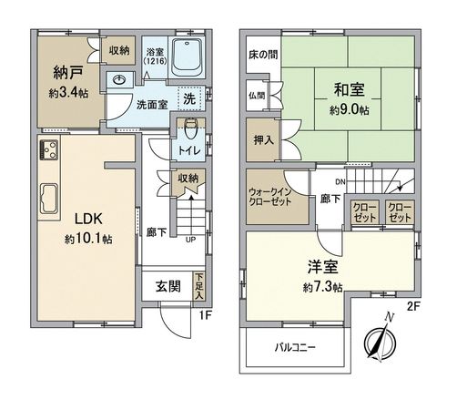 堺市北区大豆塚町2丁 間取図(平面図) 堺市北区大豆塚町2丁 間取図(平面図)