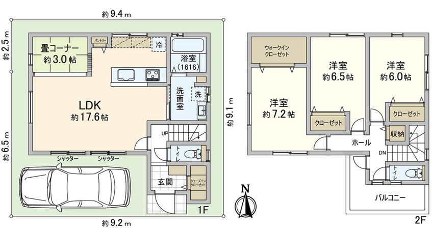 堺市東区北野田 戸建 間取図(平面図)