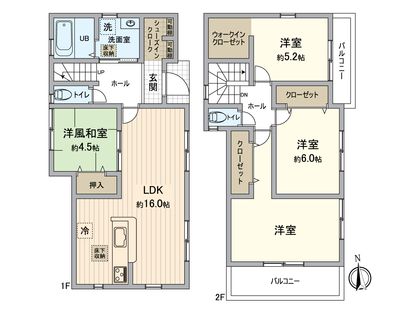 堺市中区土師町二丁 戸建 間取図(平面図)