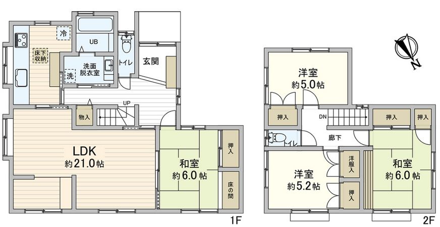 堺市美原区さつき野西1丁目 間取図(平面図) 間取図(平面図)
