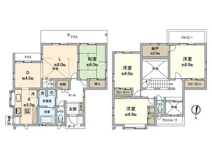 泉南郡熊取町つばさが丘北3丁目 間取図(平面図)
