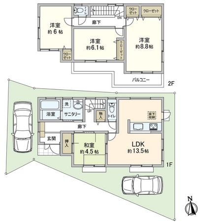 堺市中区大野芝町 間取図(平面図)