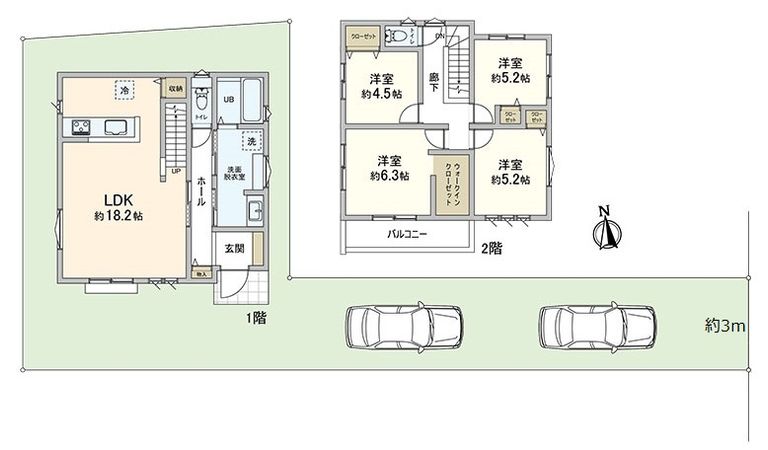 堺市西区家原寺町1丁新築 B号地 間取図(平面図) 堺市西区家原寺町1丁新築 B号地 間取図(平面図)