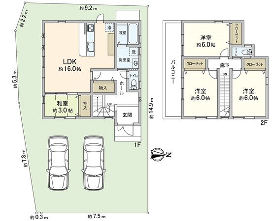 堺市西区山田一丁 戸建 間取図(平面図) 堺市西区山田一丁 戸建 間取図(平面図)