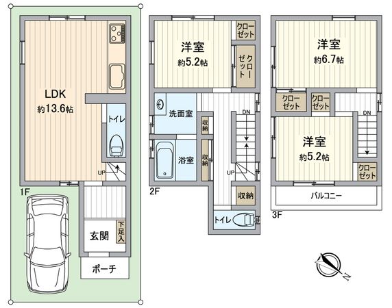 堺市西区上 戸建 間取図(平面図) 堺市西区上 戸建 間取図(平面図)