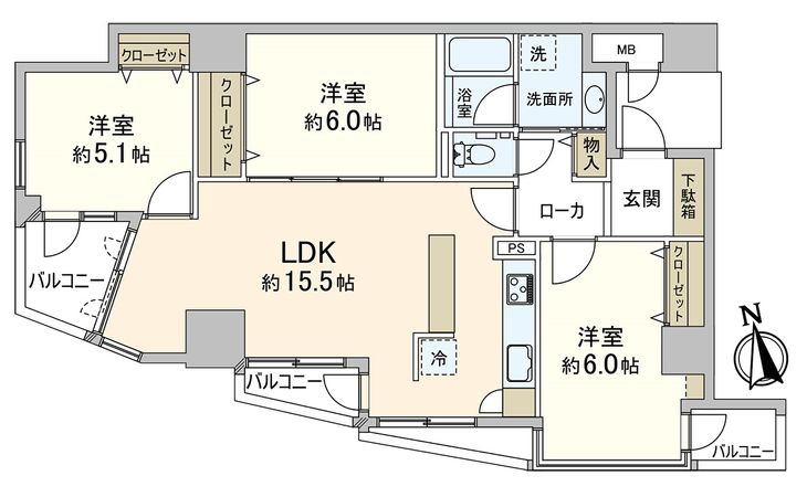 フォンターナ狭山遊園前 間取図(平面図) 間取図(平面図)