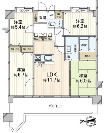 シャルマンフジ初芝ローヤルコート 間取図(平面図) 間取図(平面図)