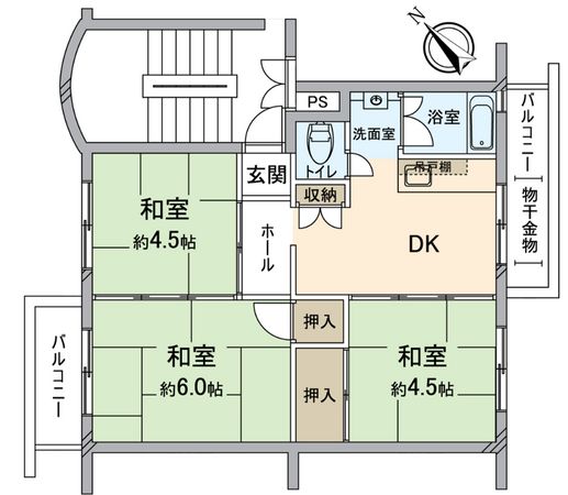 狭山遊園ハイツ1号棟 間取図(平面図) 狭山遊園ハイツ1号棟 間取図(平面図)