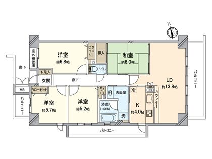 グランヒル千代田寺ヶ池公園 1番館 間取図(平面図)