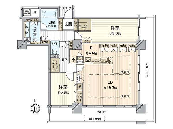 サンメゾン北野田サンタワー 間取図(平面図)
