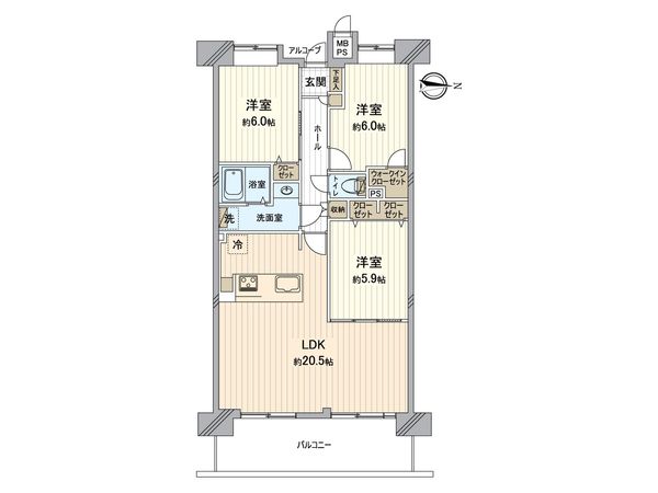 メゾンドールウイングヒルズ 4番館 間取図(平面図) メゾンドールウイングヒルズ 4番館 間取図(平面図)