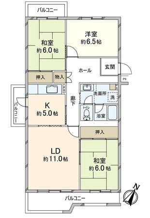 光明池駅前第3住宅 3-17棟 間取図(平面図) 光明池駅前第3住宅 3-17棟 間取図(平面図)